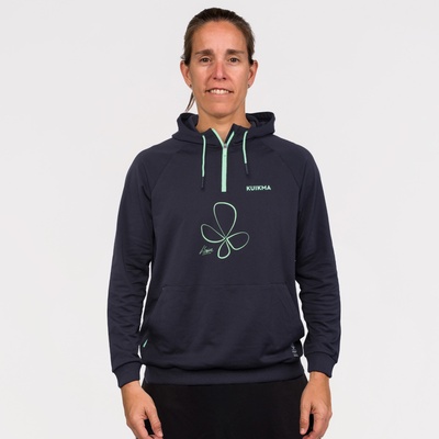 Technische padel hoodie voor dames pro lucia sainz zwart groen afbeelding 1