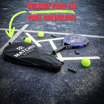 MATCHU - Padel racket - Inclusief een draagtas afbeelding 2