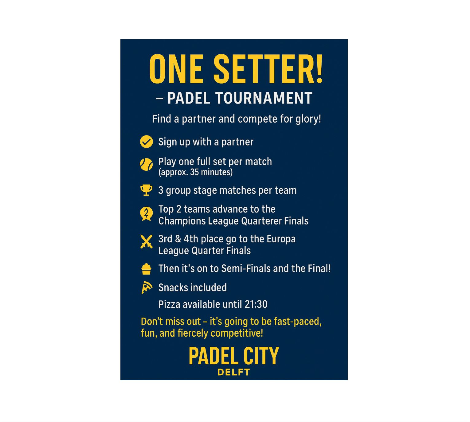 1. ONE SETTER tournament