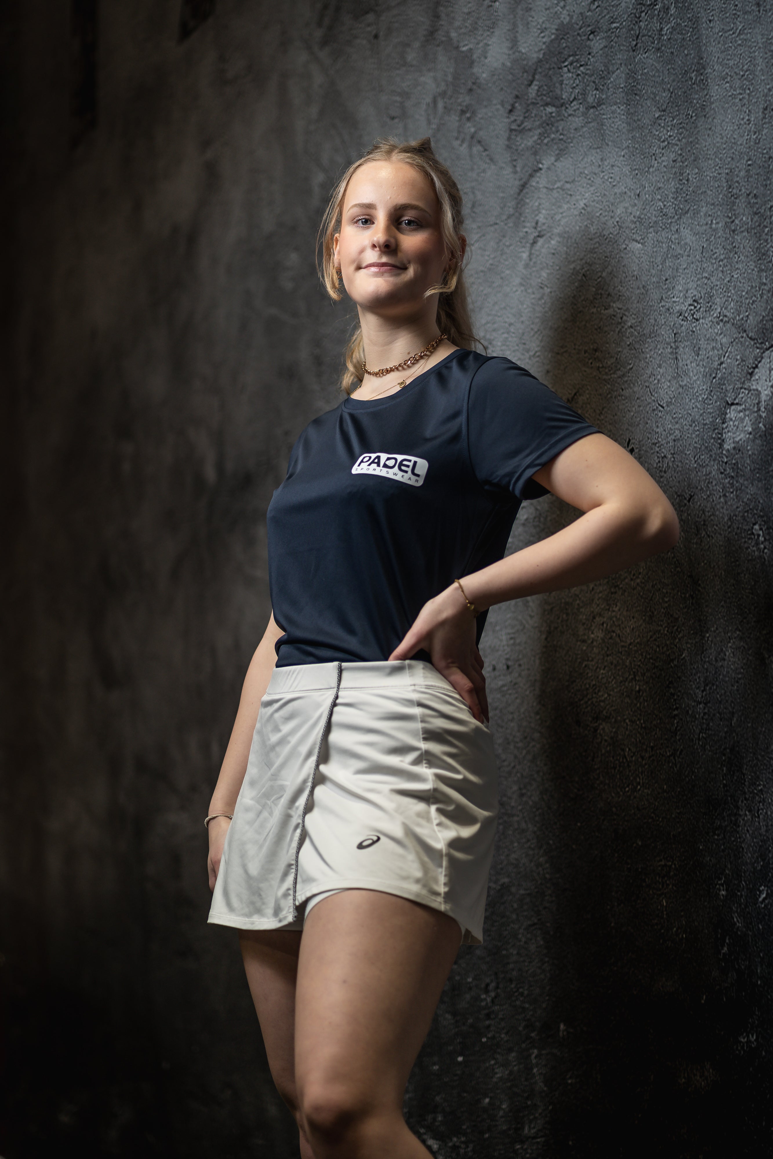 Padel t-shirt dames 2023 Padel Sportswear ademend Navy Bliue